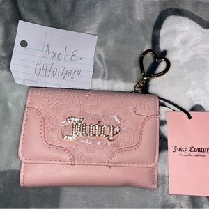 Juicy Couture PINK Diamond Heartless Double Sided Trifold Wallet BNWT